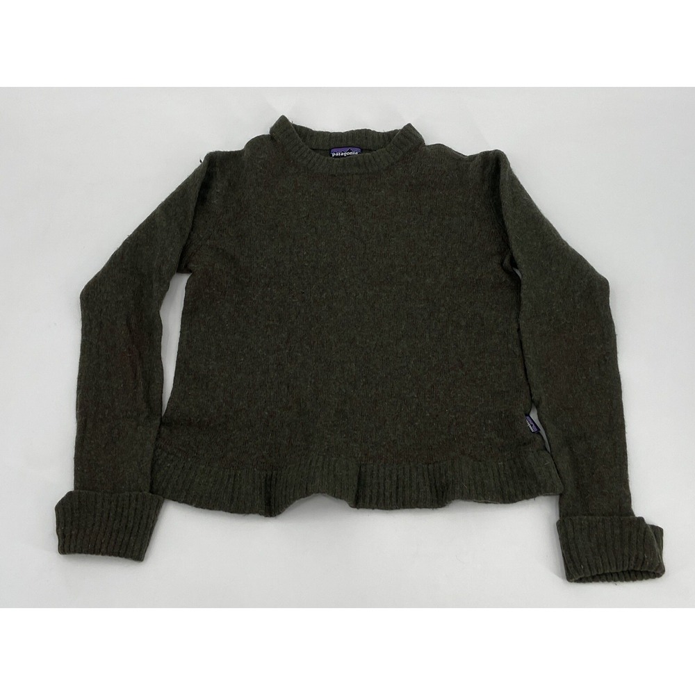 Patagonia Women's Size‎ M Recycle Wool & Nylon Fleece Pullover Green Olive